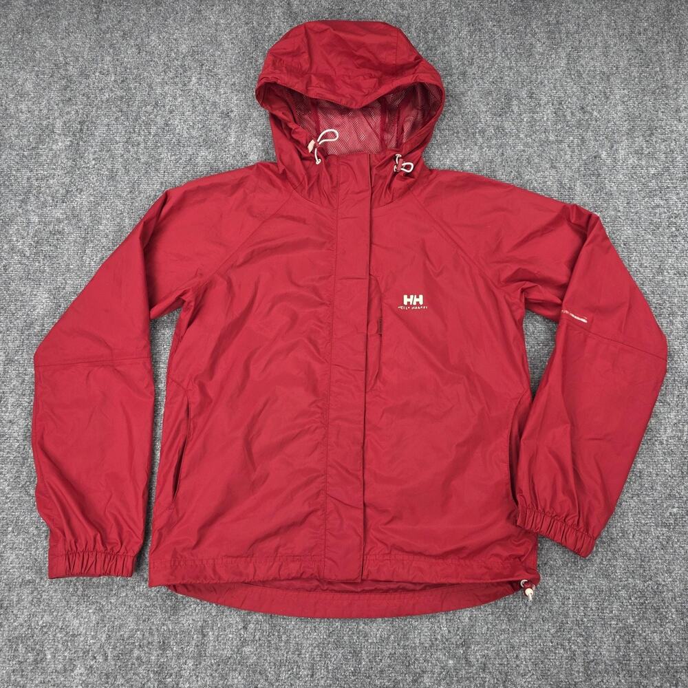 Helly Hansen Jacket Womens XS Red Helly Tech Packable Hooded Waterproof Full Zip